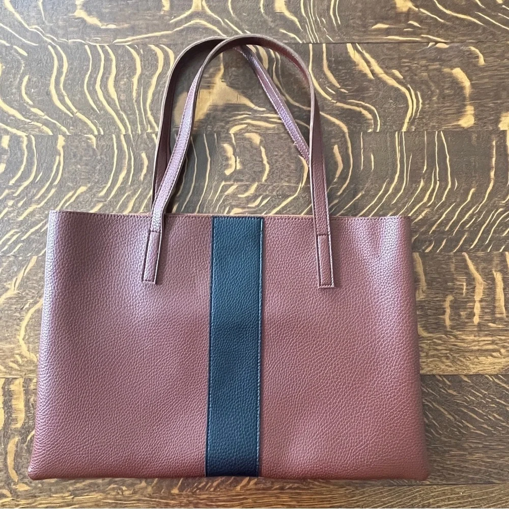 Vince Camuto Vegan Leather Brown and Black Tote Bag - Picture 5 of 7